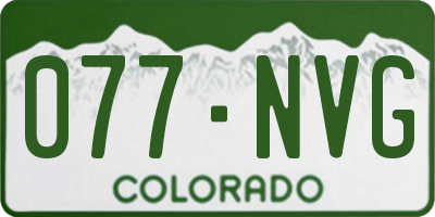 CO license plate 077NVG