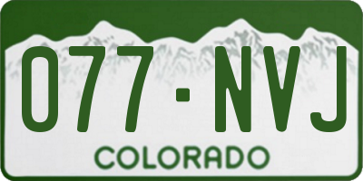 CO license plate 077NVJ