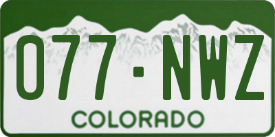 CO license plate 077NWZ