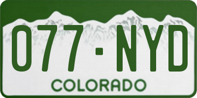 CO license plate 077NYD