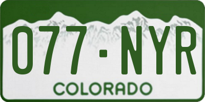 CO license plate 077NYR