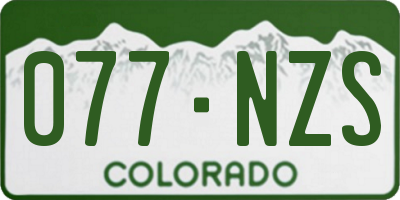 CO license plate 077NZS