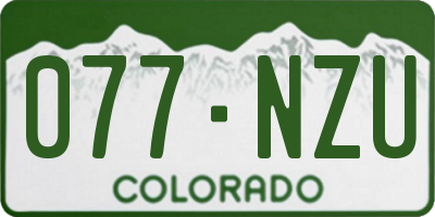 CO license plate 077NZU