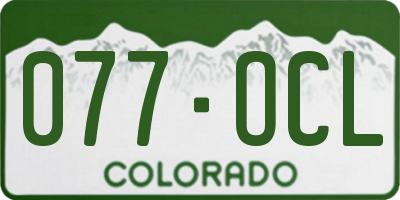 CO license plate 077OCL