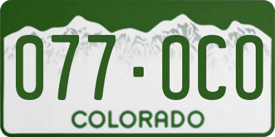CO license plate 077OCO
