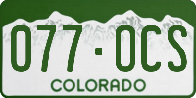CO license plate 077OCS