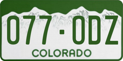 CO license plate 077ODZ
