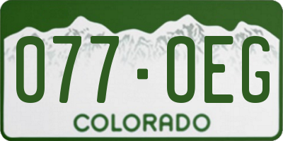 CO license plate 077OEG