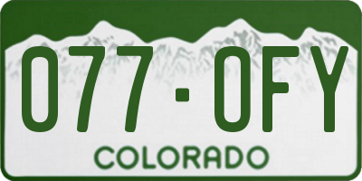 CO license plate 077OFY