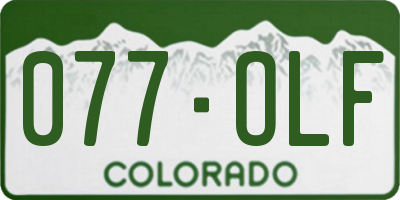 CO license plate 077OLF