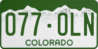 CO license plate 077OLN