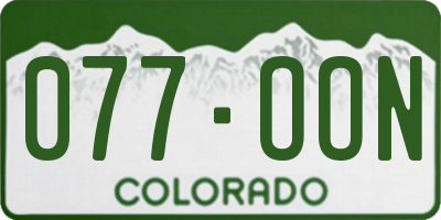 CO license plate 077OON