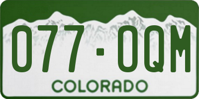 CO license plate 077OQM