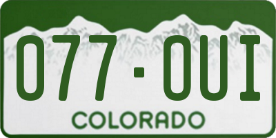 CO license plate 077OUI