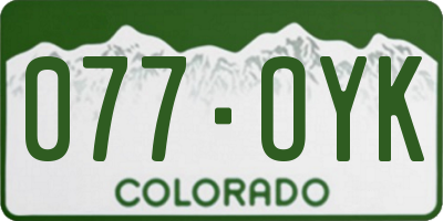 CO license plate 077OYK