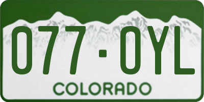 CO license plate 077OYL