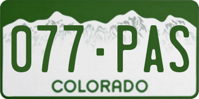 CO license plate 077PAS