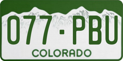 CO license plate 077PBU