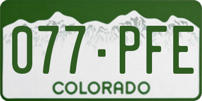CO license plate 077PFE