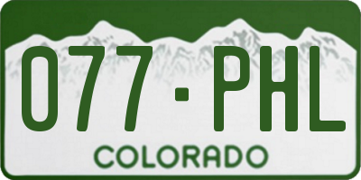 CO license plate 077PHL