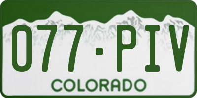 CO license plate 077PIV