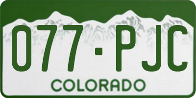 CO license plate 077PJC