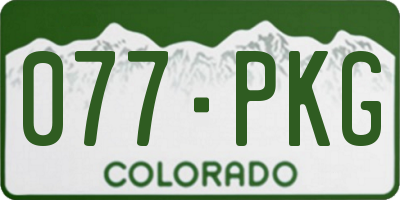 CO license plate 077PKG