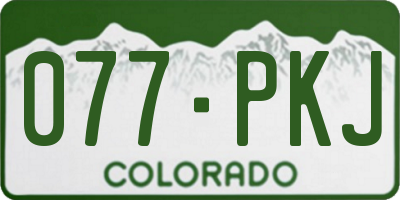 CO license plate 077PKJ