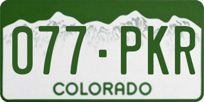 CO license plate 077PKR