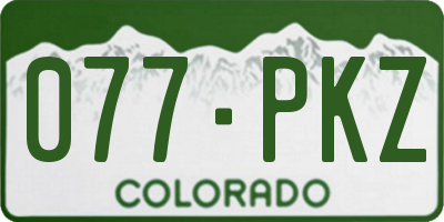 CO license plate 077PKZ
