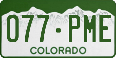 CO license plate 077PME