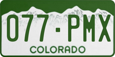 CO license plate 077PMX
