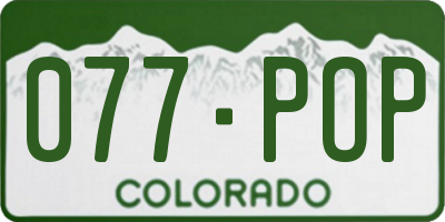 CO license plate 077POP