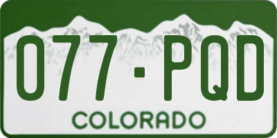 CO license plate 077PQD