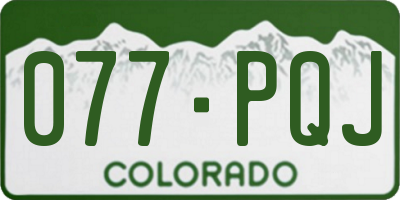 CO license plate 077PQJ