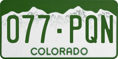 CO license plate 077PQN