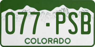 CO license plate 077PSB