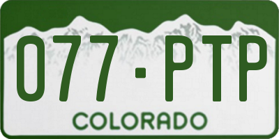 CO license plate 077PTP