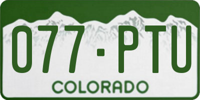 CO license plate 077PTU