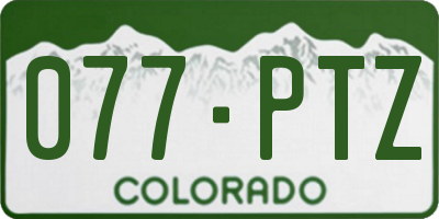 CO license plate 077PTZ