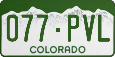 CO license plate 077PVL