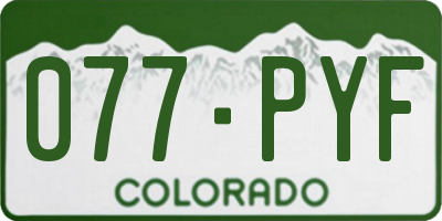 CO license plate 077PYF