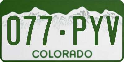 CO license plate 077PYV