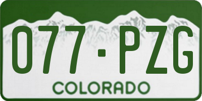 CO license plate 077PZG