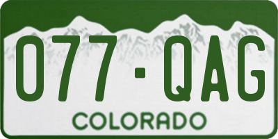 CO license plate 077QAG