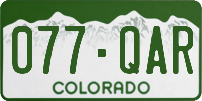 CO license plate 077QAR