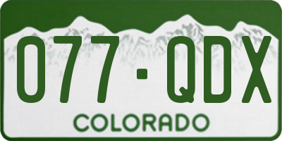CO license plate 077QDX