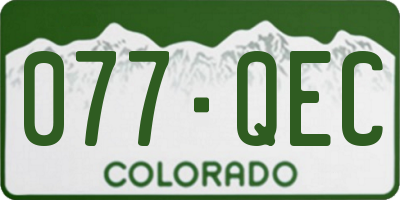 CO license plate 077QEC