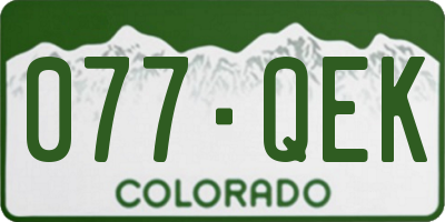CO license plate 077QEK