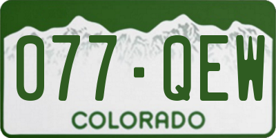 CO license plate 077QEW